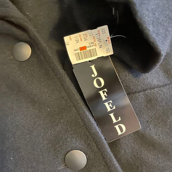 JOFELD NWT  Y2K Women's Double Breasted Coat Leather Padded Shoulders Size 10 - Picture 4 of 12